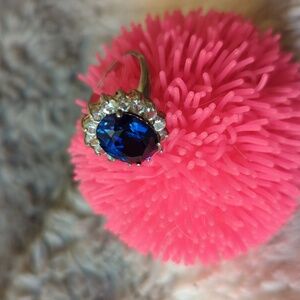 Princess Diana-style created Sapphire ring.